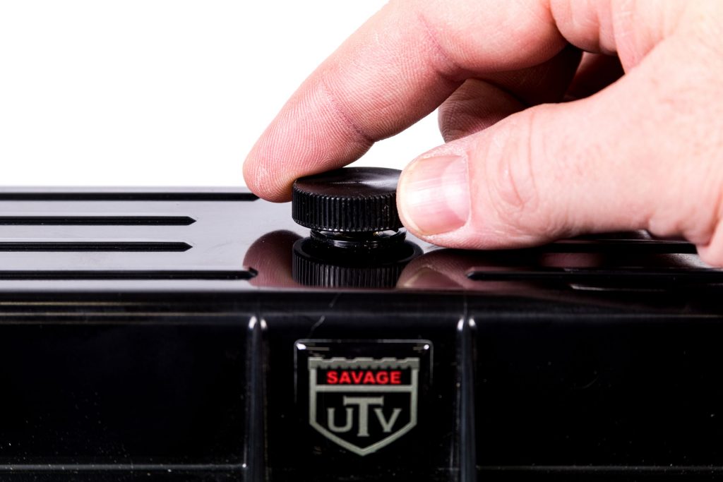 Savage UTV Belt Case pressure vent.